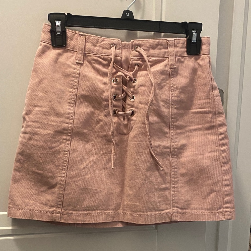 Pink Forever 21 Lace-Up Women's Skirt Size Small
